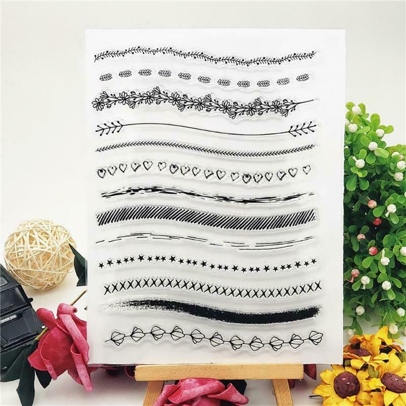 Flower Line Silicone Clear Seal Stamp DIY Scrapbooking Emboss Photo Album Decor