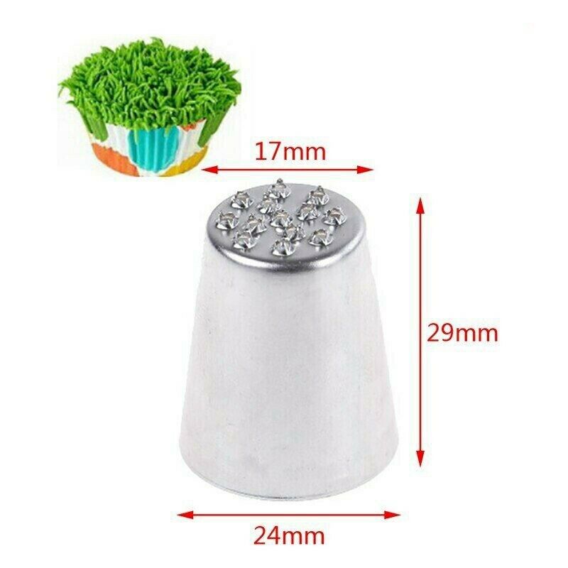 3 PCS Pastry Icing Stainless Steel Tip Piping Grass Cake Decorating Pastry Icing