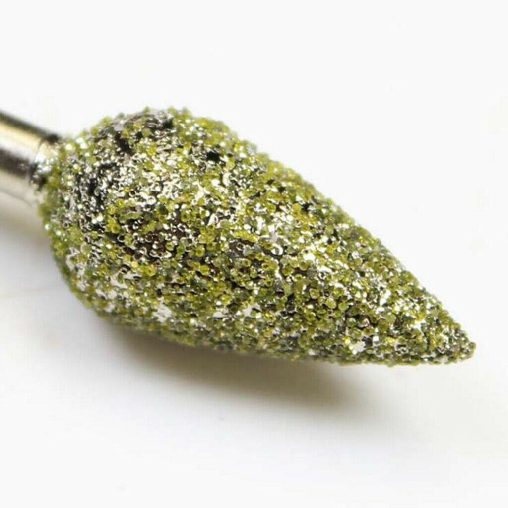 2Pcs/set Torch Diamond Grinding Head Lapidary Rotary Burrs Jade Carving 10mm