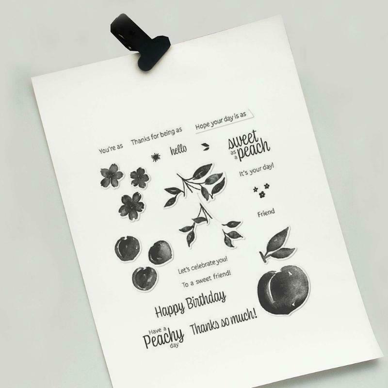 Peach Cherry Seal Stamp with Cutting Dies Stencil DIY Scrapbooking Emboss Photo