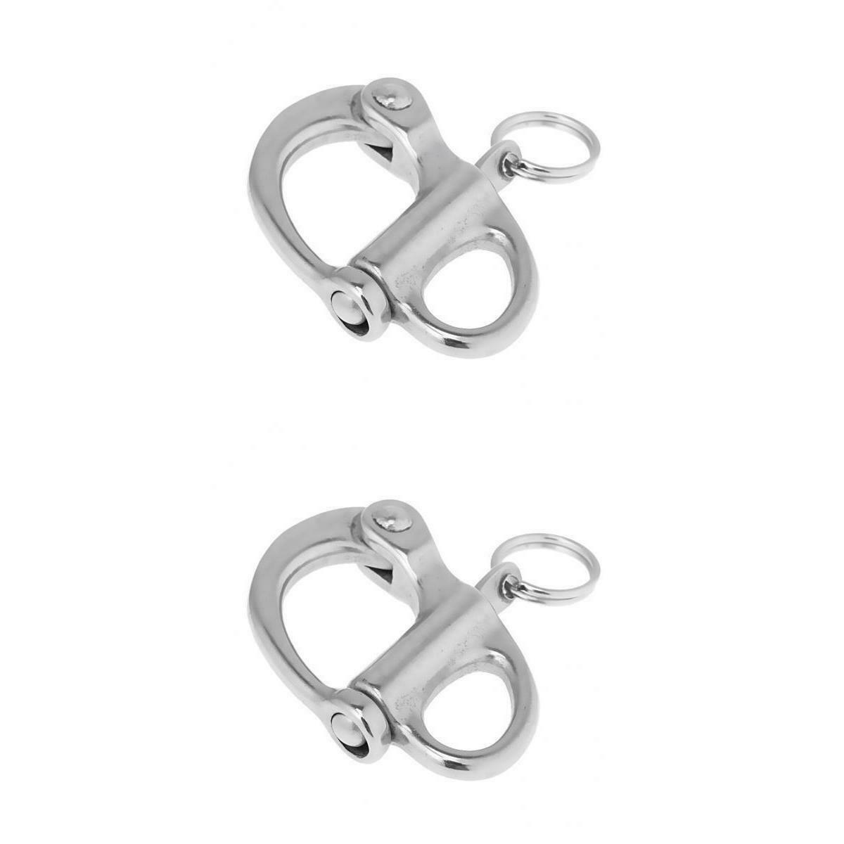 2 Pack Quick Release Snap Shackle Pull-Lock, Stainless Steel (5.2x2.8cm &