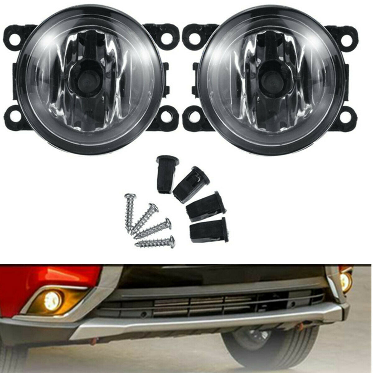 1 Pair Fog Light w/ H11 Bulb For Mitsubishi Outlander Sport RVR ASX 2007-19