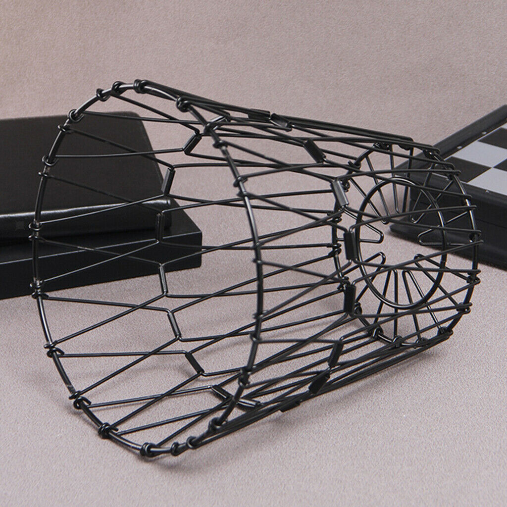 Iron Black Folding Storage Basket Snack Multi-shaped Durable Retractable
