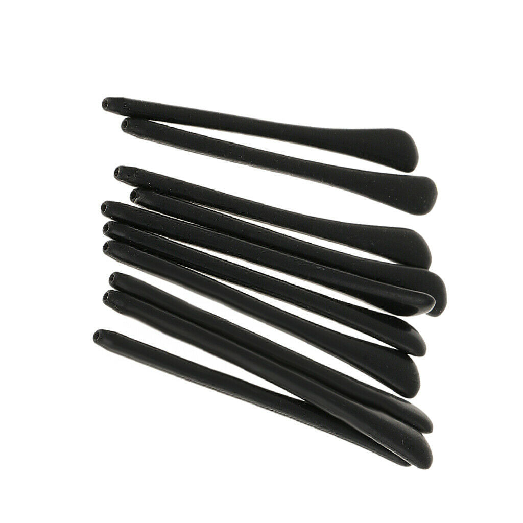 30Pcs Silicone Eyeglasses Eyewear Frame Temple End Tips Ear Sock Tubes Black