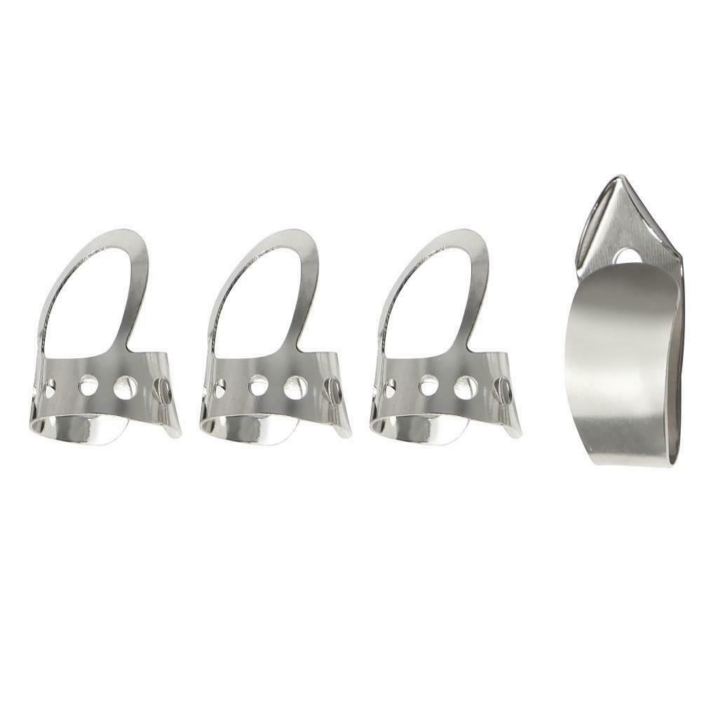4pcs Classical Finger Picks wThumb Fingerstyle Guitar - Adjustable Size