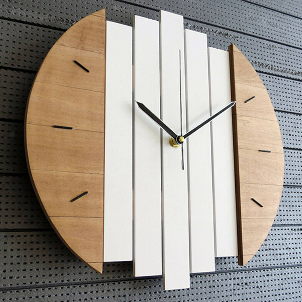 Modern Steampunk Wooden Wall Clock Rustic Silent Clocks Living Room Bedroom