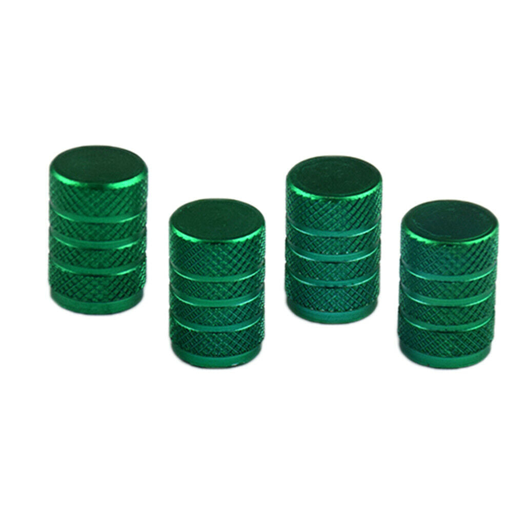 4 Pieces Car Bicycle Aluminum Wheel Tire Stem Valve Caps Dust Cover Green