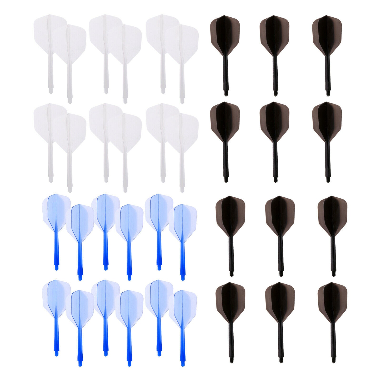 36pcs Durable Dart Shafts with Dart Flights Connection Parts Tools New