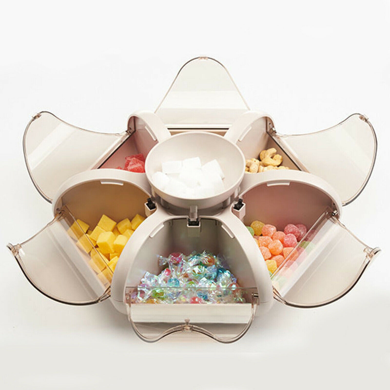 Creative Transparent Candy Container 6 Compartment Snack Tray Picnic Holiday