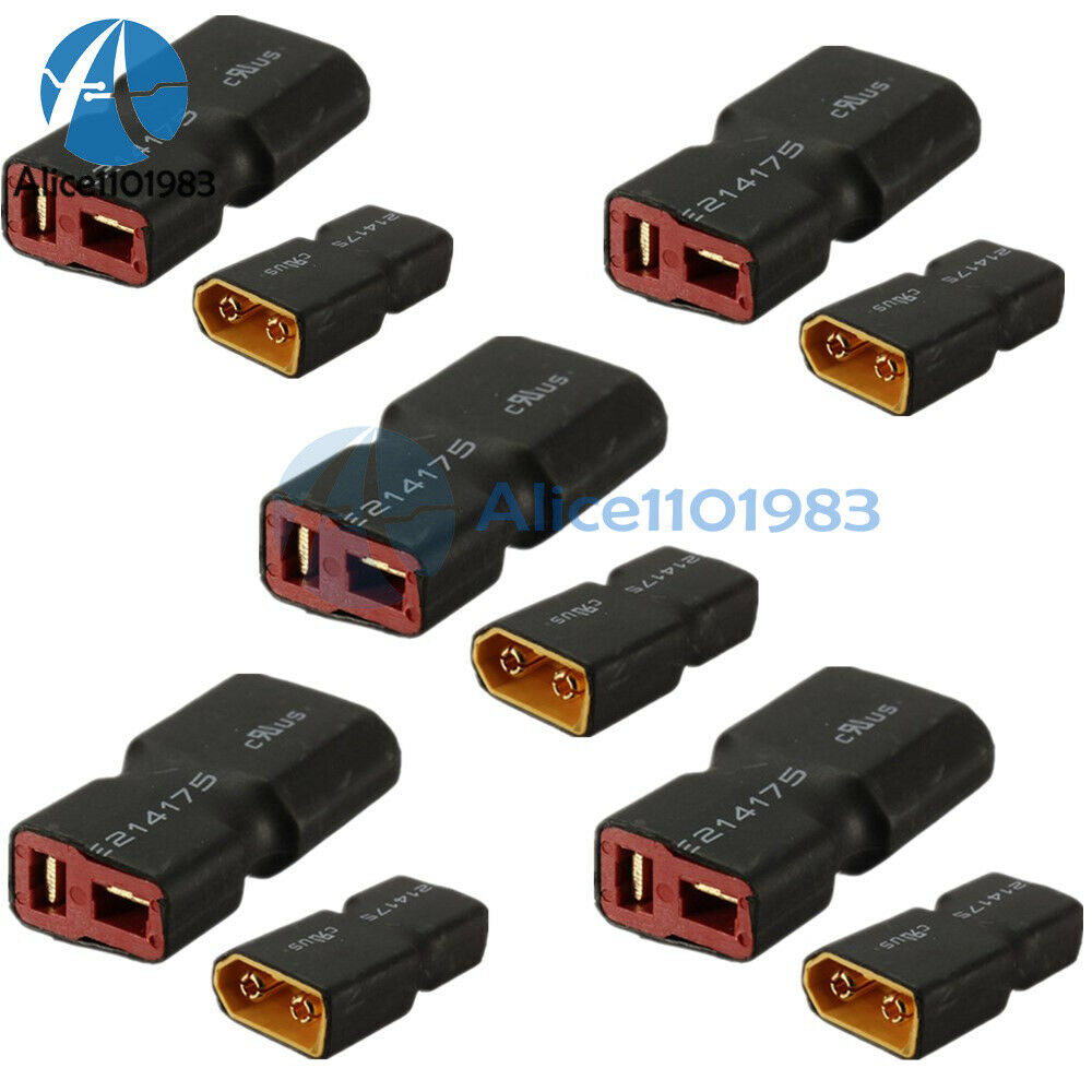 5PCS XT60 Male To Deans Plug RC Female T Connector Adapter Car Lipo Battery