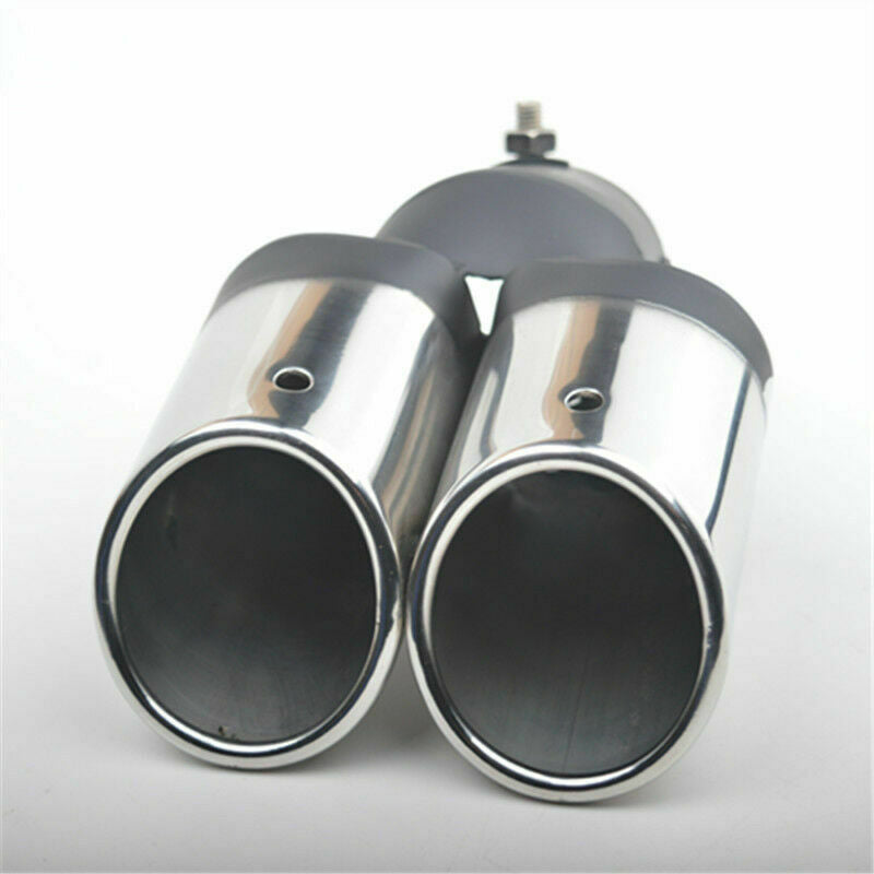 63mm Auto Car Modification Grilled Stainless Steel Dual Pipe Exhaust Pipe Covers