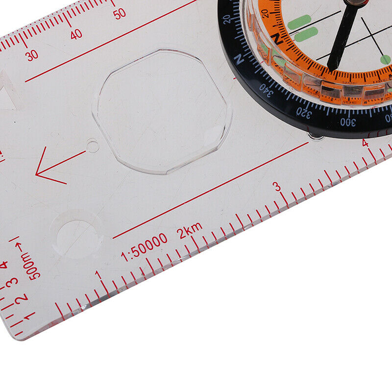 1PC Camping Compass Outdoor Portable Hiking Camping Ruler Map Magnifier C.l8