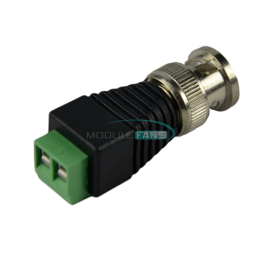 5PCS BNC Male CAT5 CCTV Video Adapter Coaxial Coax Balun Camera TV Connector Top