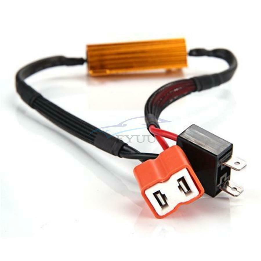 12V 50W 6 Ohm H7 Ceramic Plug Error Free Harness LED Light Load Resistor Adapter