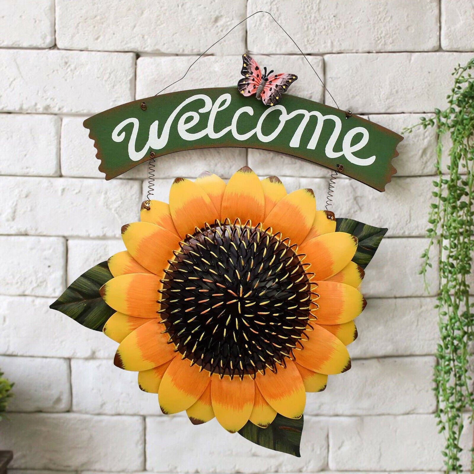Handcrafts Sunflower Decor Hanging Outdoor For Cafe Shop Floral Yard Banner