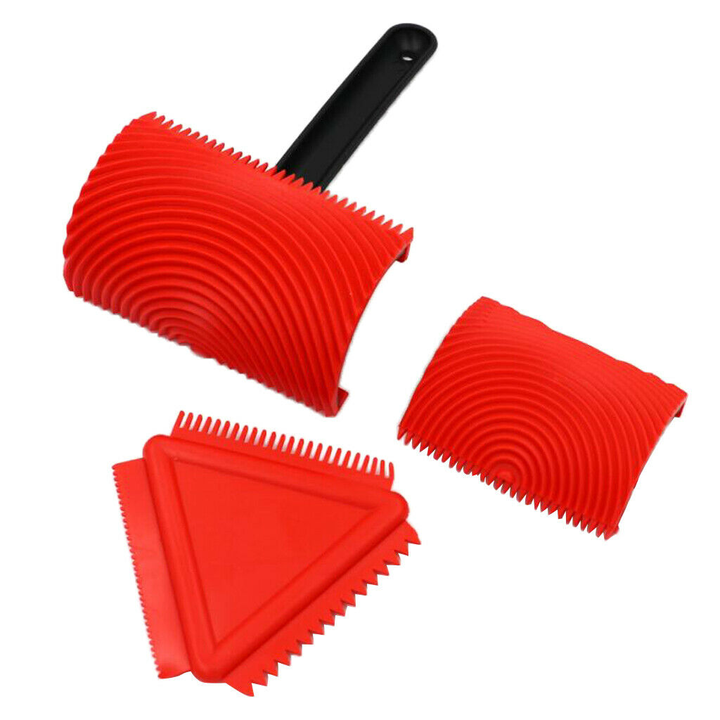 3pcs/Set Rubber Wood Grain Pattern Paint Roller Imitation Wall Paper