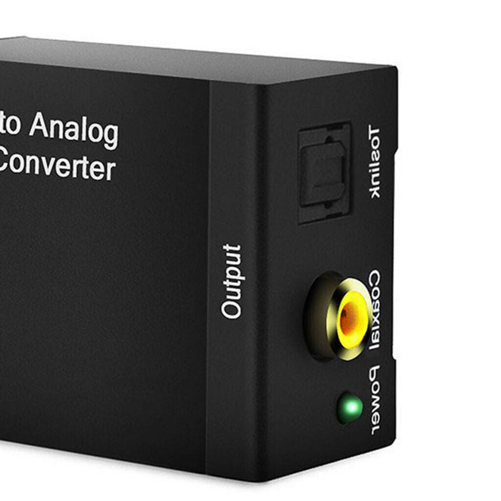 Digital  SPDIF Coax To Analog RCA Audio Adapter W/USB Optical Cable