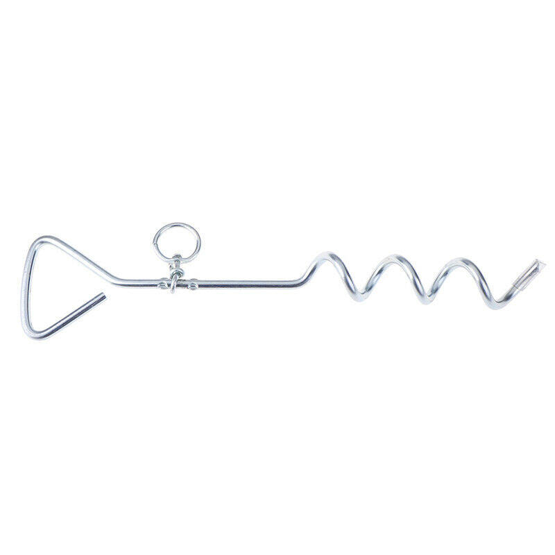 Spiral Anchor Cork Screw Dog Tie Out Stake Lead Chain Outdoor Camping FRBDAU SJ