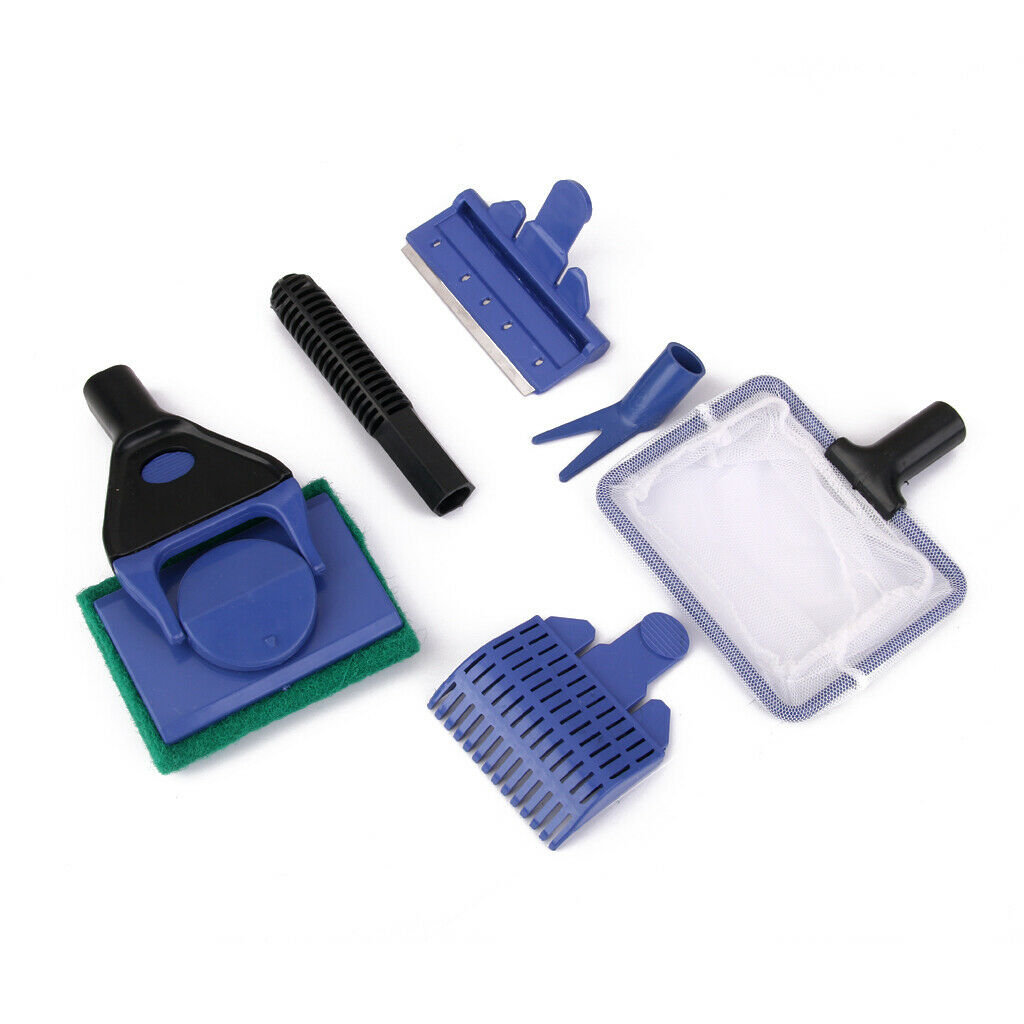 5 in 1 Multi-Function Aquarium/Fish Tank Cleaning Tool, Algae Scraper, Fish Net,