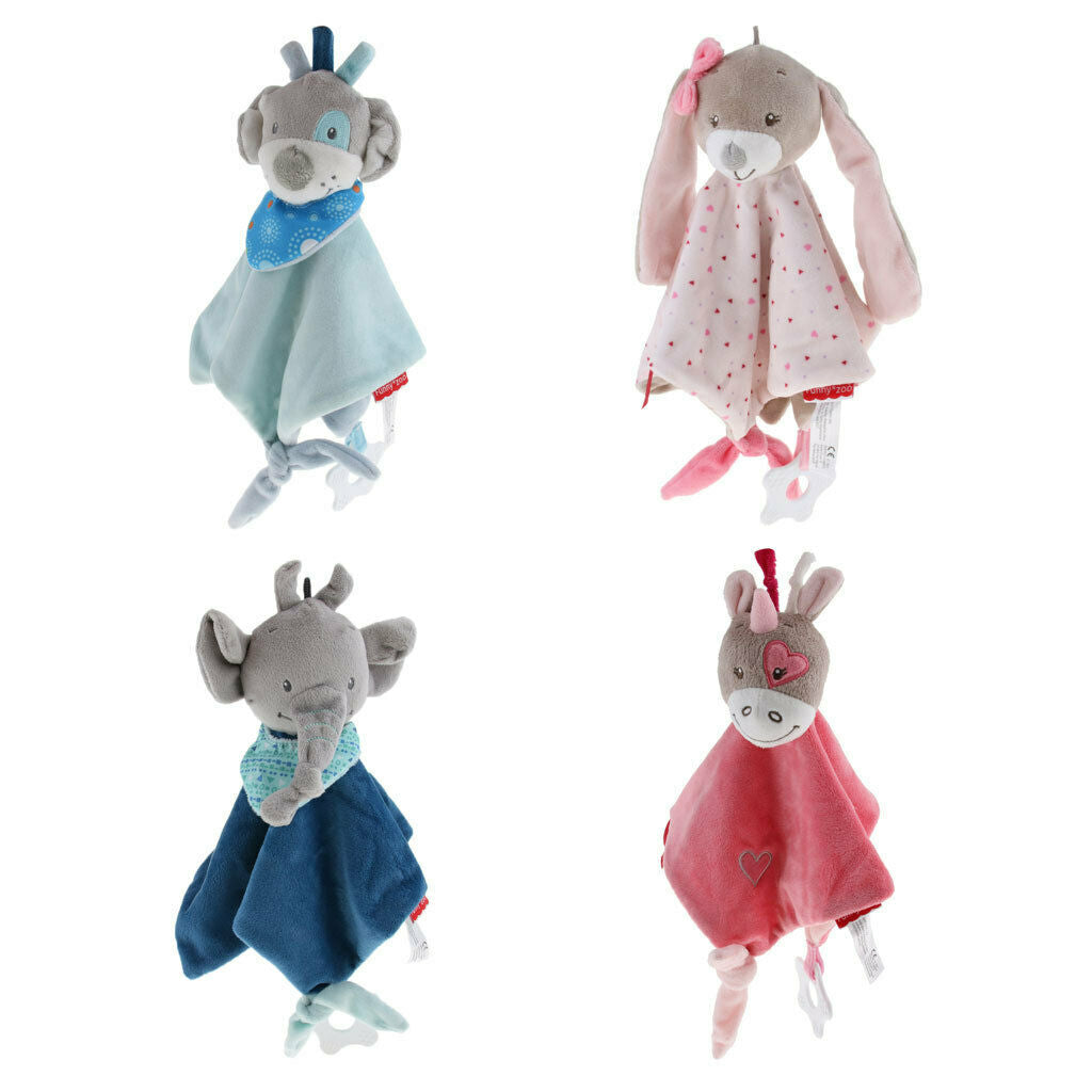 4x Comfortable Nursery Baby Security Blanket Teething Blanket Colorful