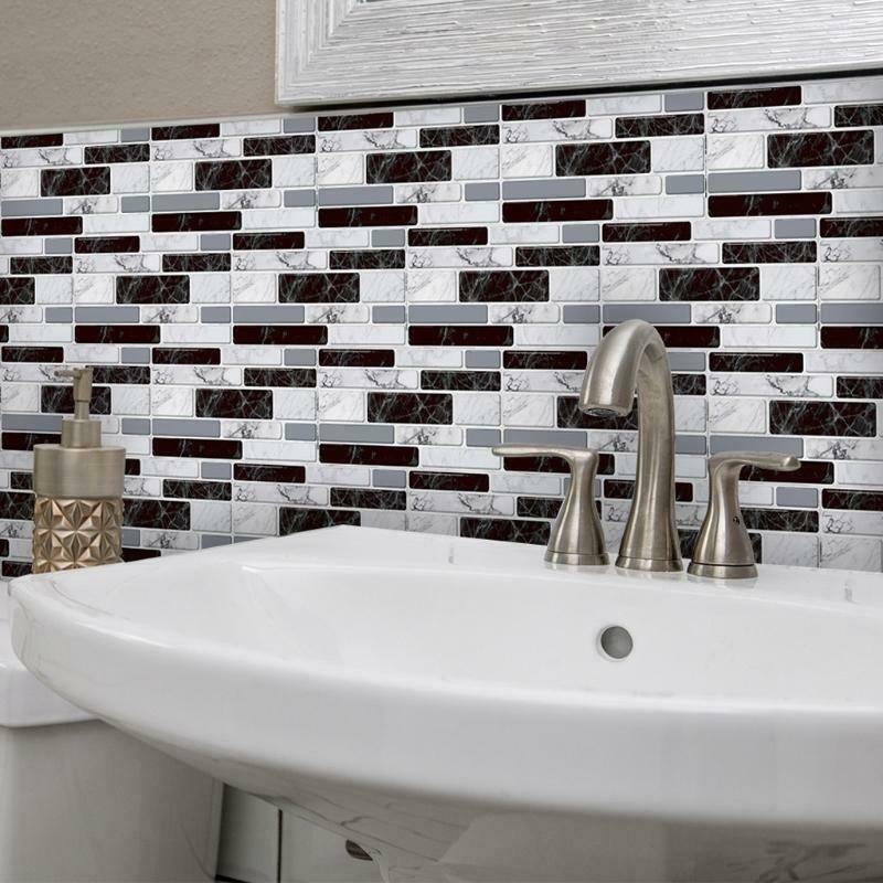 27pcs Waterproof Imitation Brick Tile Stickers DIY Kitchen Floor Home Decoration