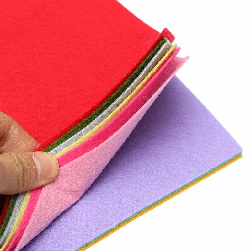 40pcs Mixed Color Soft Nonwoven Felt Fabric Sheets 10x15cm DIY Craft Patchwork