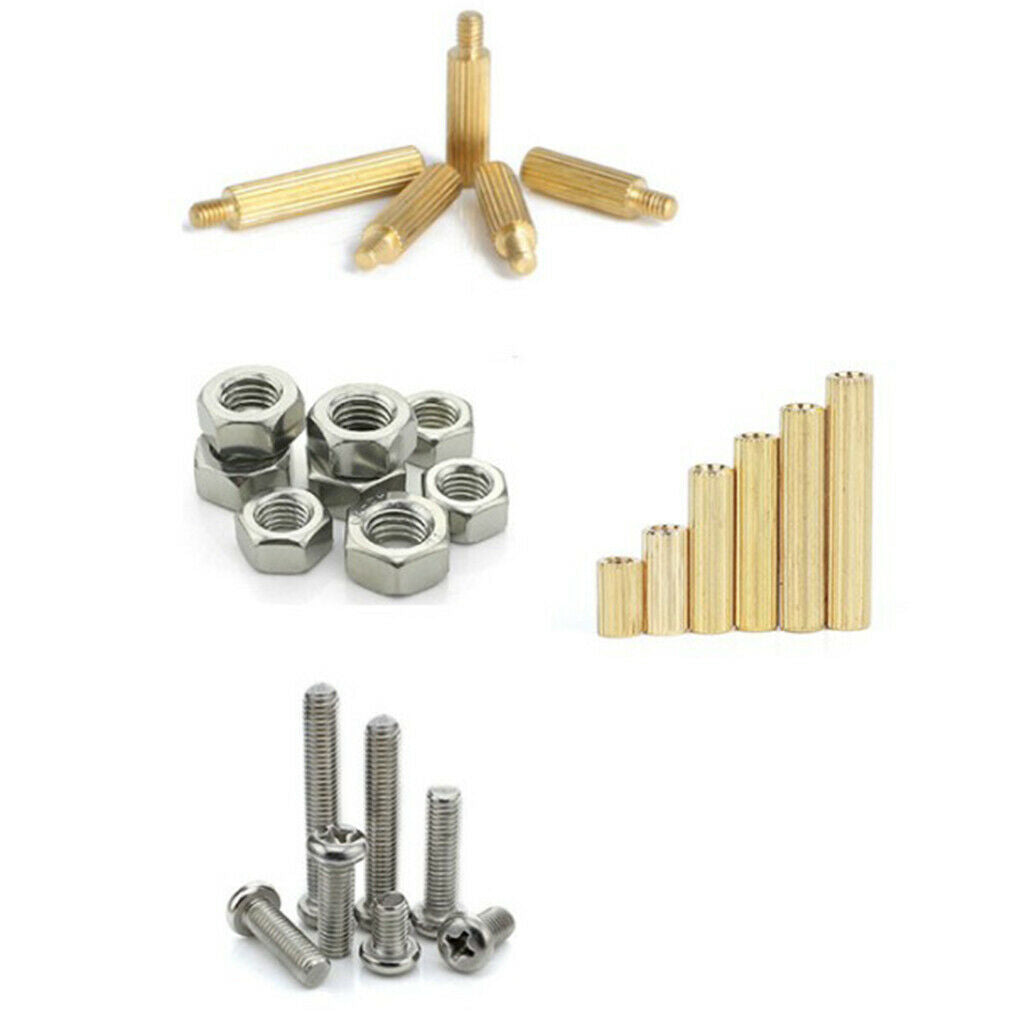 120 Pieces M2 Male Female Brass Pillar Bolt Screw Nut Thread Kit Box-Packed