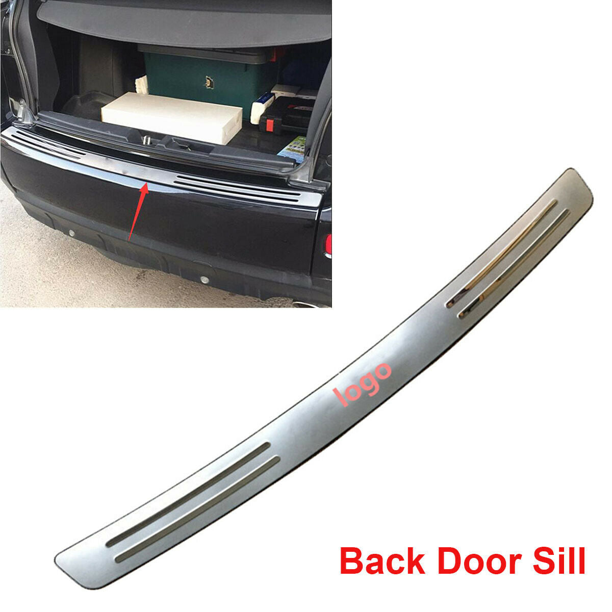 1×Stainless Steel Trunk Rear Guard Trim Cover For 2009-2012 Mitsubishi Outlander