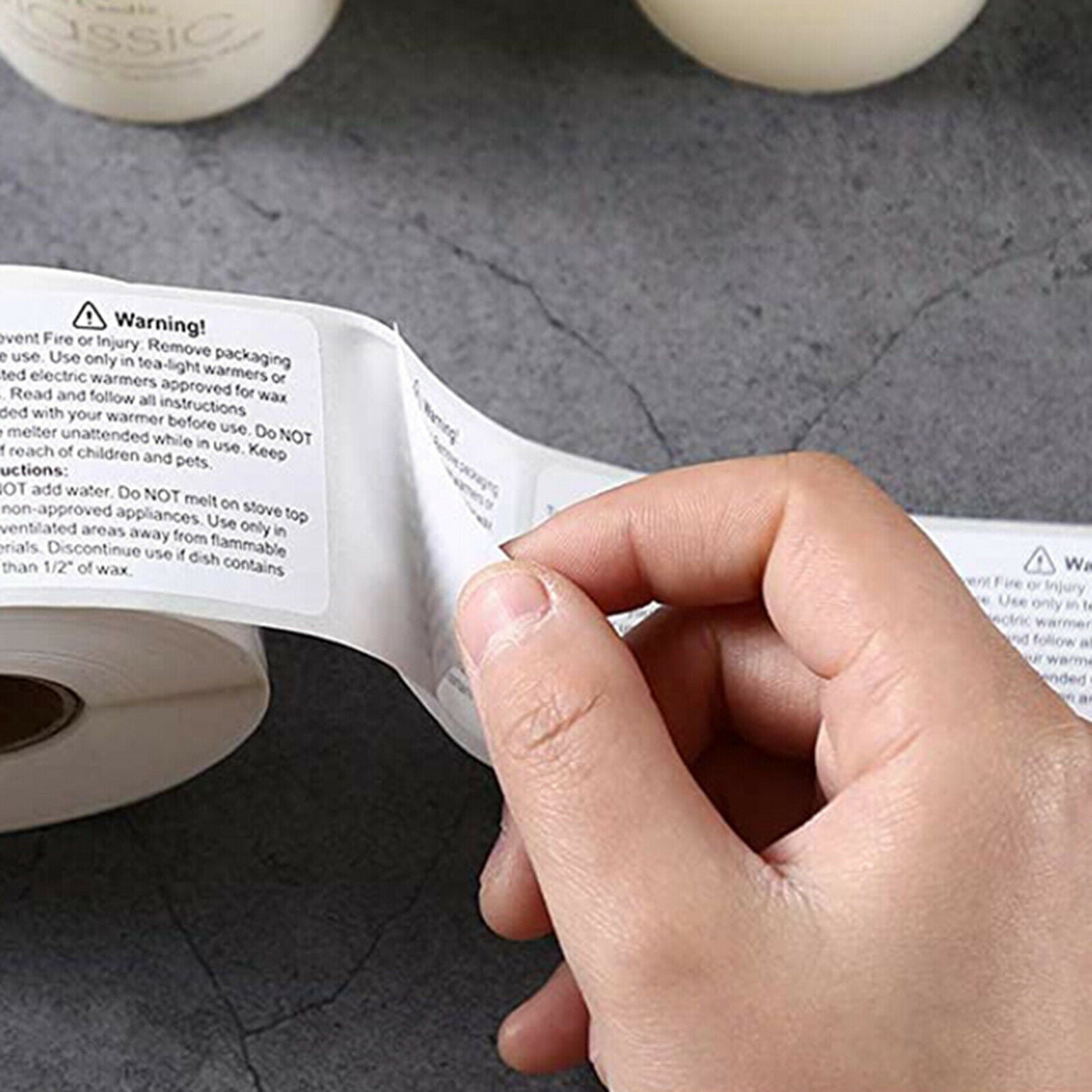 600 Pcs Oil Proof Candle Containers Warning Labels Wax Melting