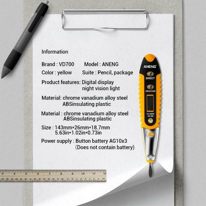 Contact Tester Pen AC Voltage Detectors Meter Volt Current Electric Test Pencil