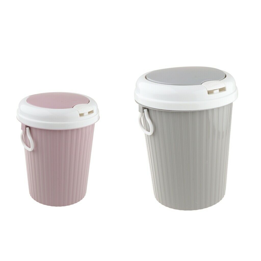 2Pcs S L Household Kitchen Bedroom Bathroom Trash Can Garbage Bin with Lid