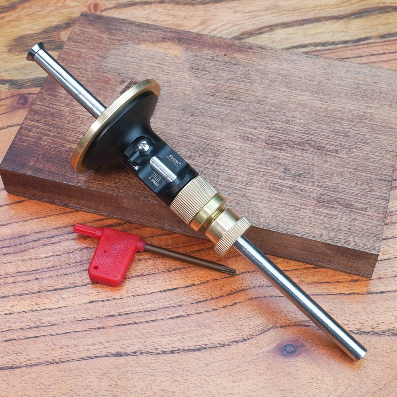 2mm Scale Wheel Marking Gauge Micro Adjuster Wood Scribe with Micro Adjust