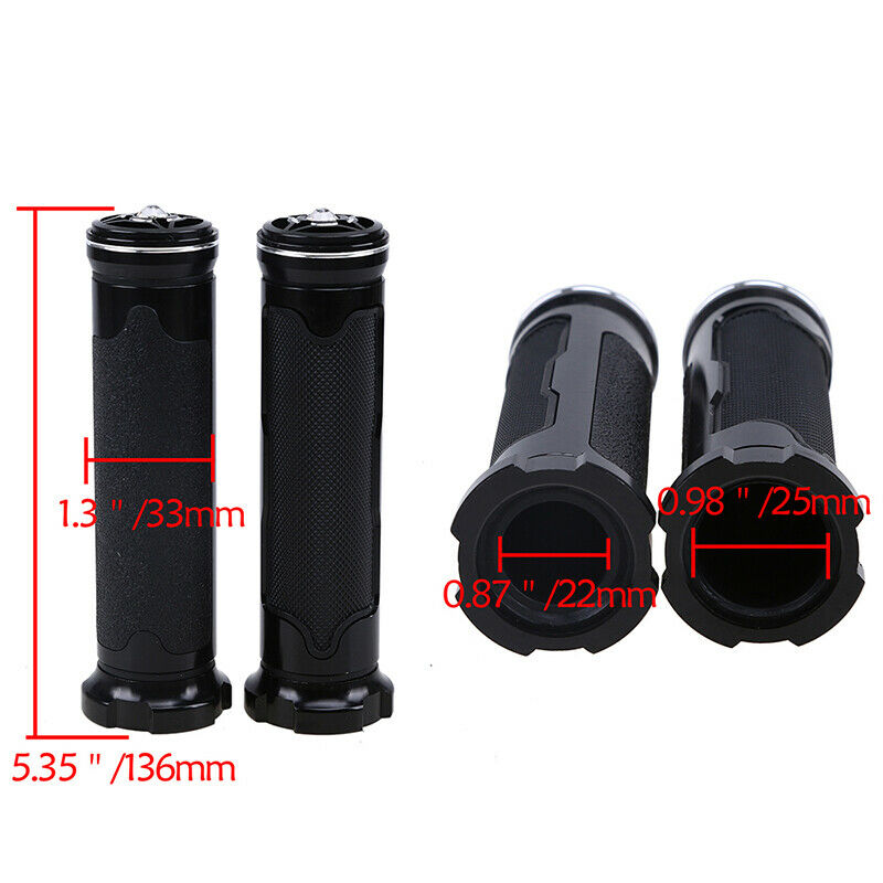 7/8" Motorcycle Handle Bar Hand Grips For Kawasaki 440 LTD KZ440D Belt KZ1000D