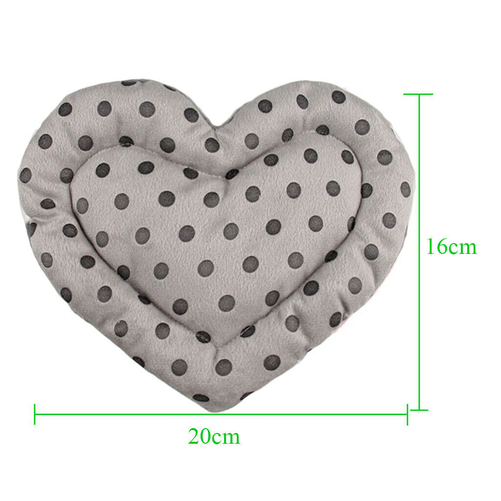 Heart Shape Hamster Guinea Pig Mat Sleep Bed Seat Pad for Small Animal Grey