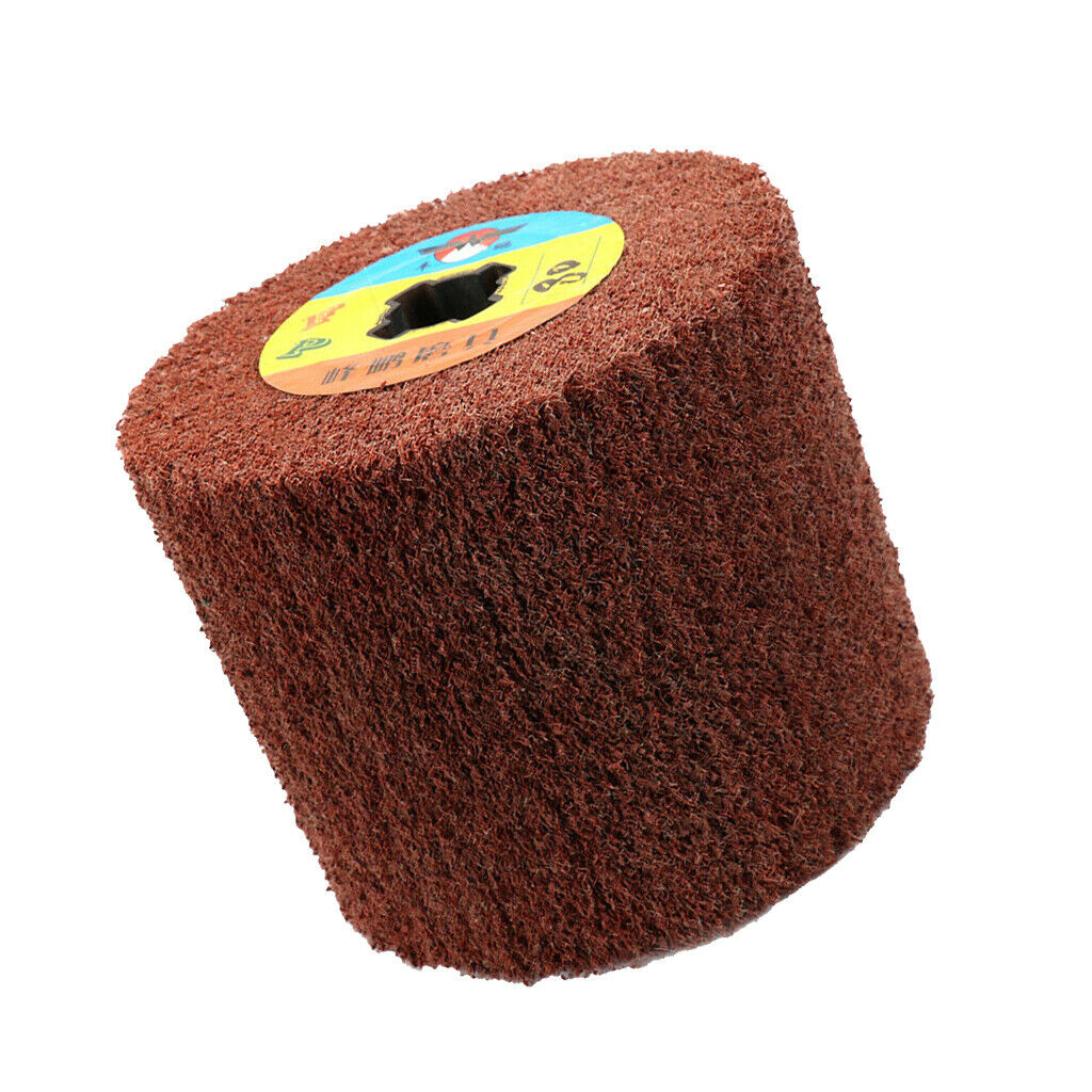 1Pc Non-woven Abrasive Flap Wire Drawing Polishing Burnishing Wheel 80