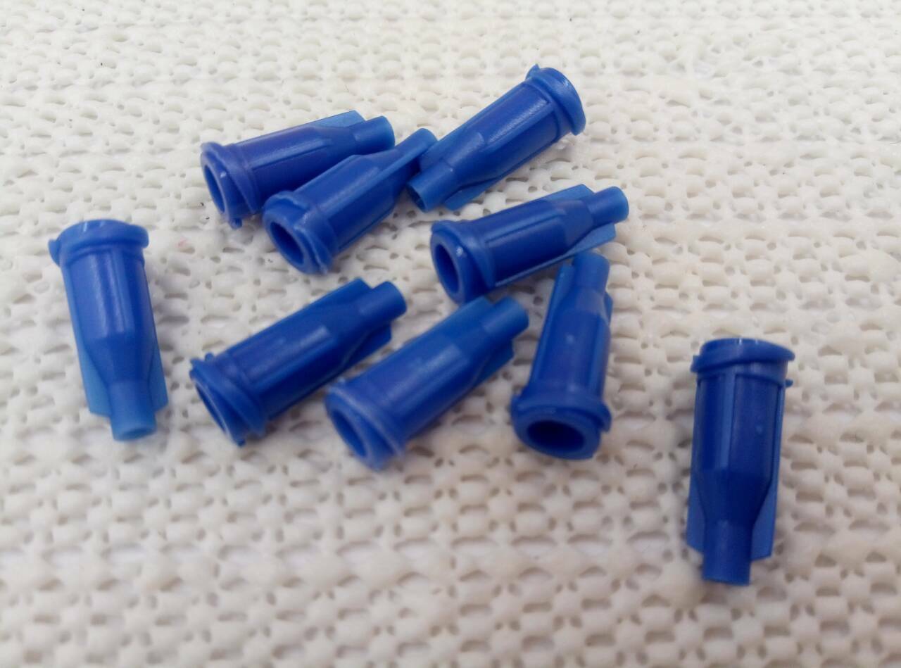 100Pcs/Set Lock Syringe Tips Caps Injector Dispensing Needle Sealing Plug , Blue