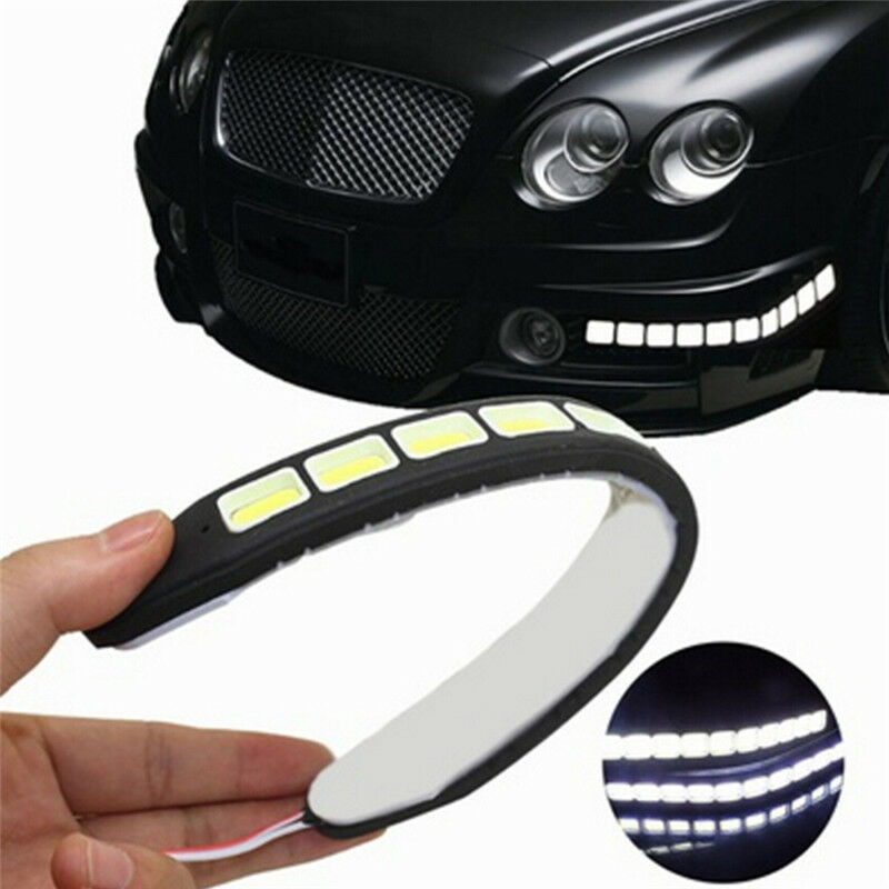 2Pcs 12V 20W Waterproof LED Daytime Running Light DRL COB Strip Lamp Fog Car  Tt