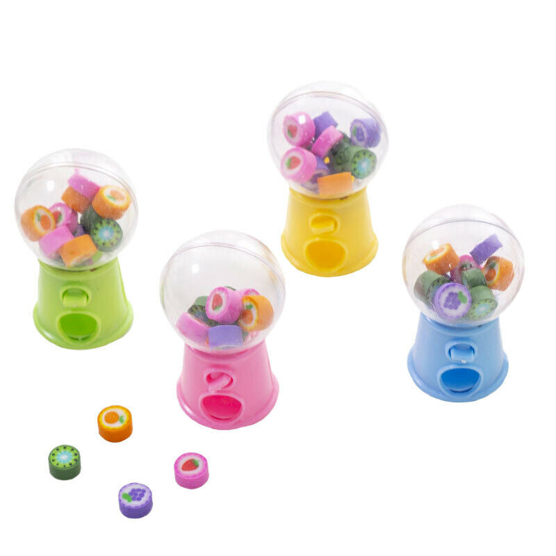 1X(Creative Mini Fruit Gashapon Eraser Machine Eraser Dispenser Kids Stationar5)
