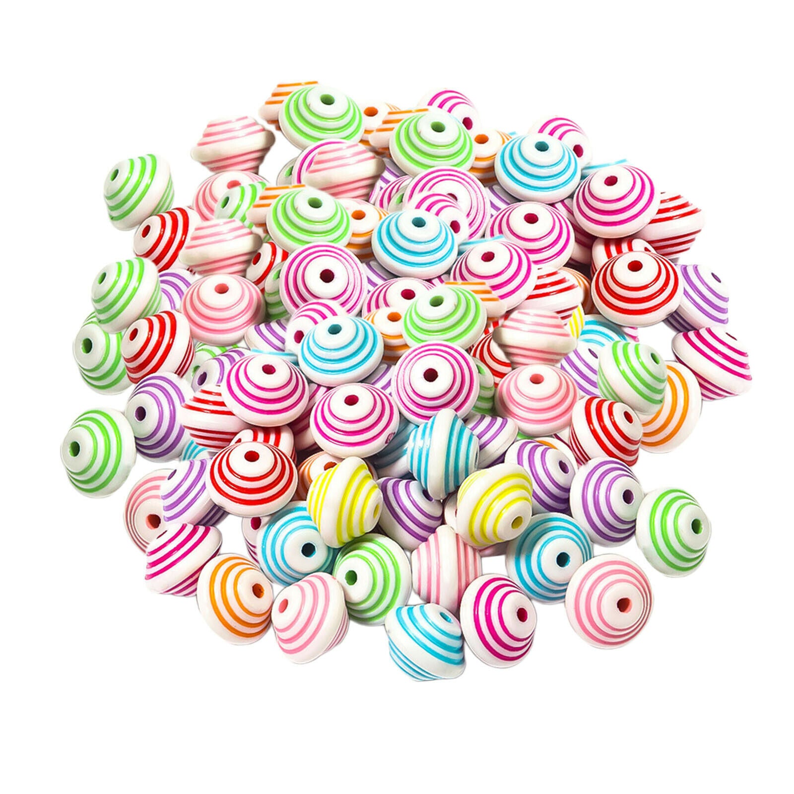 300Pcs Colorful Beads 12mm Spacer Beads with Storage Box for DIY Accessories