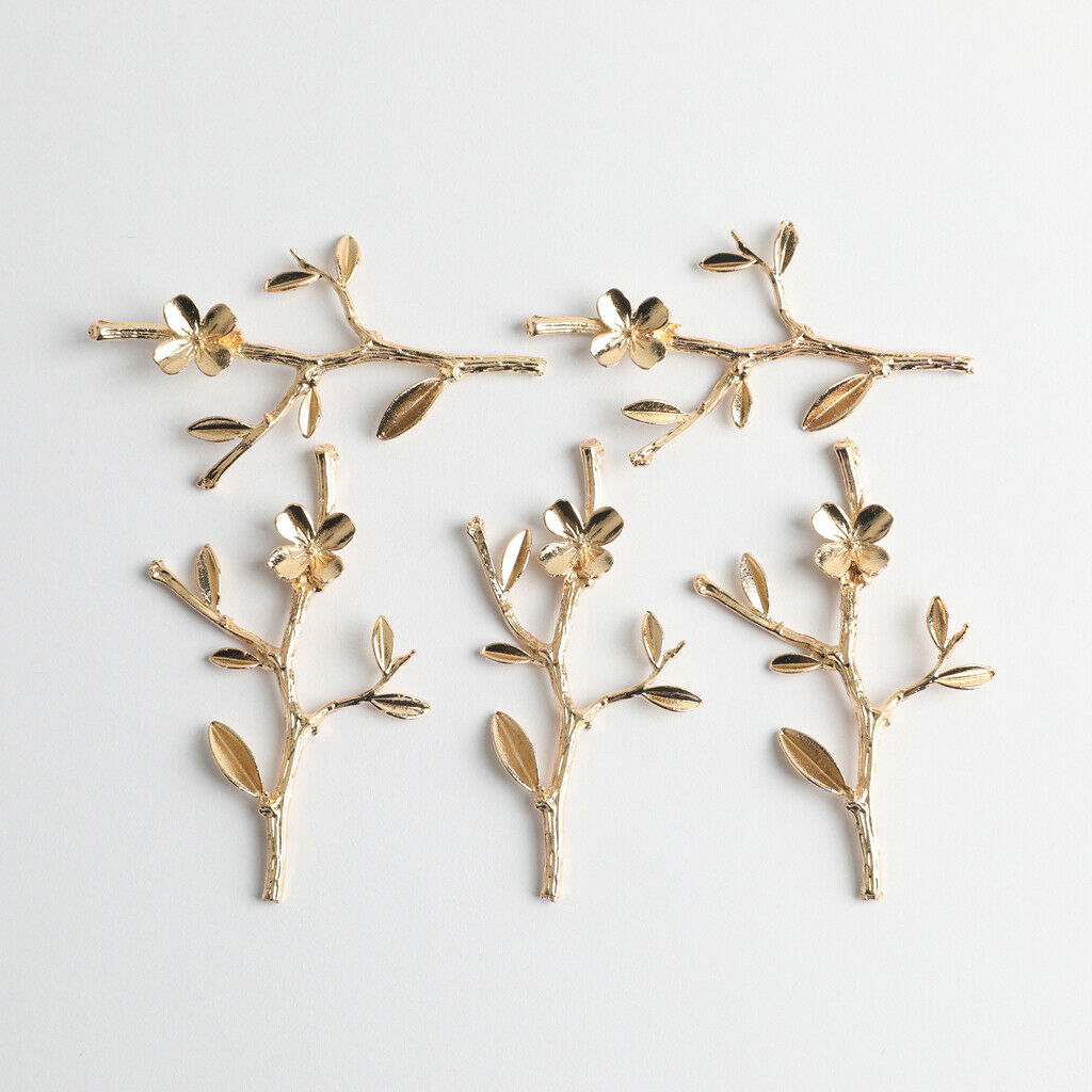 Pack of 10 Pieces Golden Alloy Flower Brooches Accessory DIY Wedding Decoration