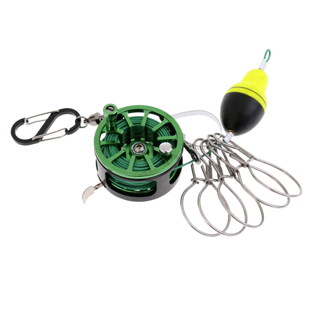 Stainless Steel Fishing Lock Buckle with Reel Live Fish Locks 60# Green