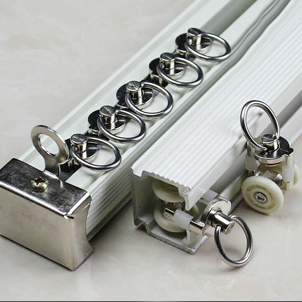 40-pack Aluminum Silent Curtain Track Glider Sliding Roller Hook DIY 26&30mm