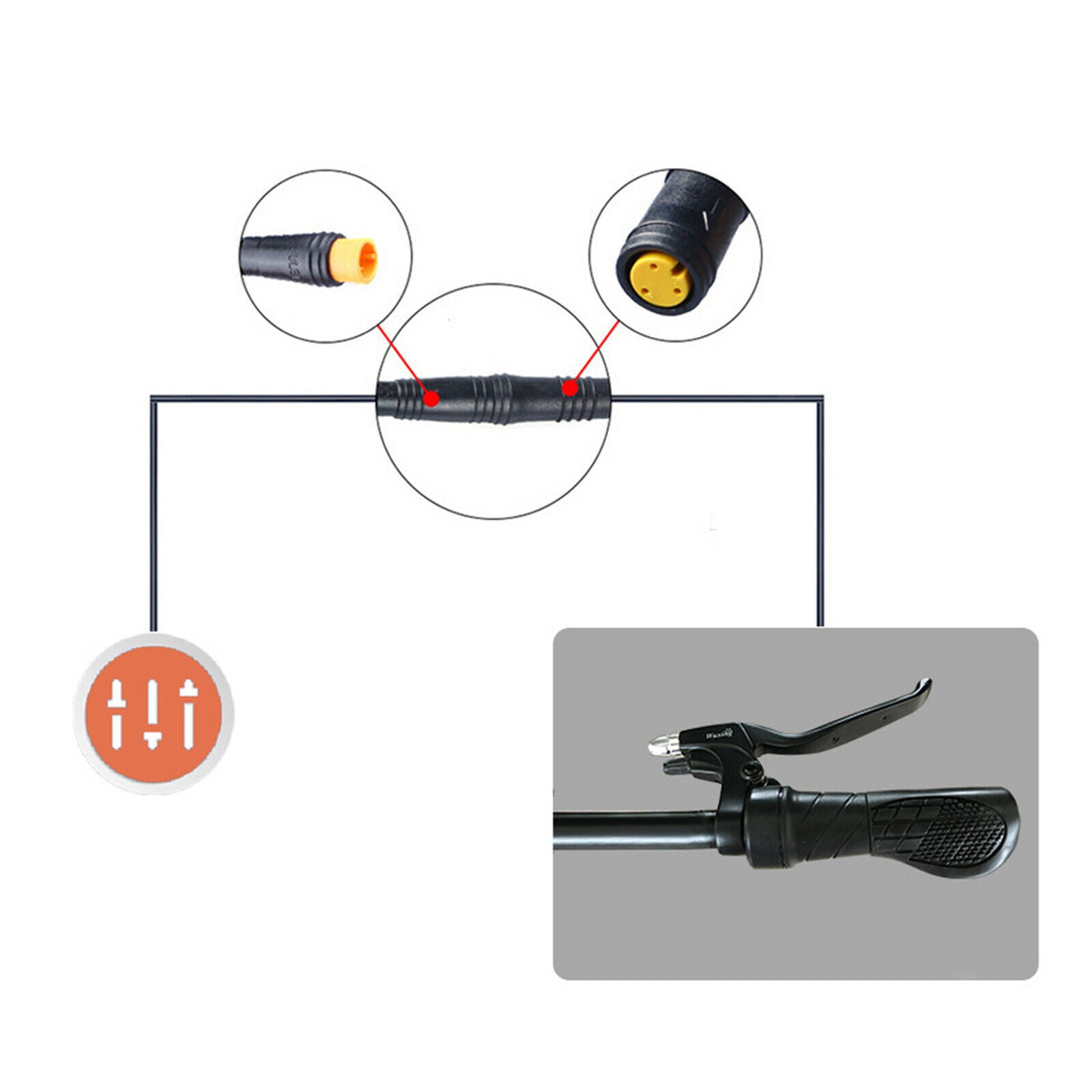 1 Set 20X Electric Bike Half Twist Throttle Handle for Electric Bike E-bike