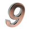 Copper Plastic Self-Adhesive Door Number Sign Sticky Numeric Digit Number 9