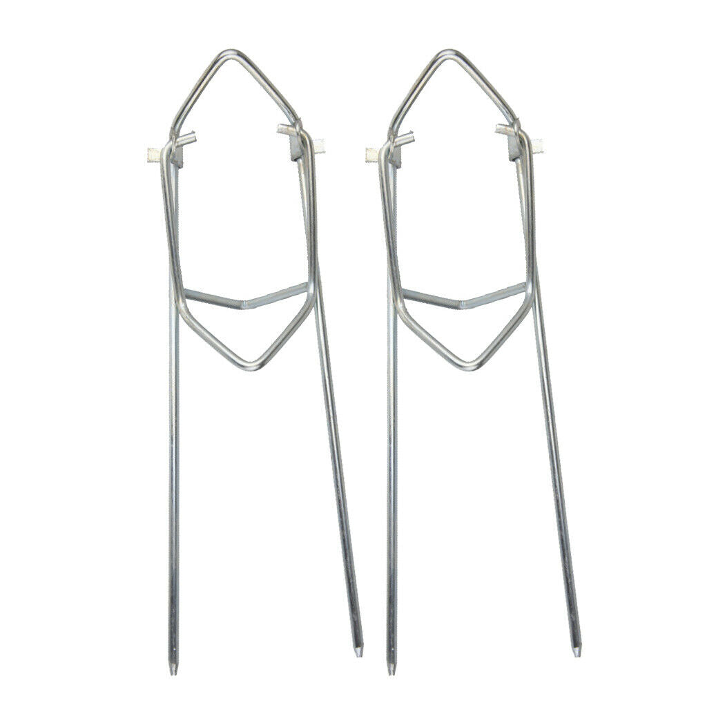 2x Folding Metal Fishing Rod Pole Stand Bracket Holder Rest Rack Adjustable