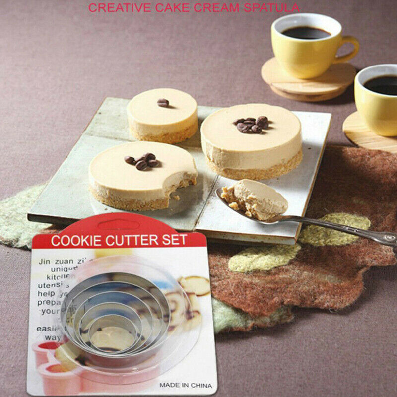 5 Set Round Circle Stainless Steel Cookie Cutter Biscuit DIY Baking Pastr.l8