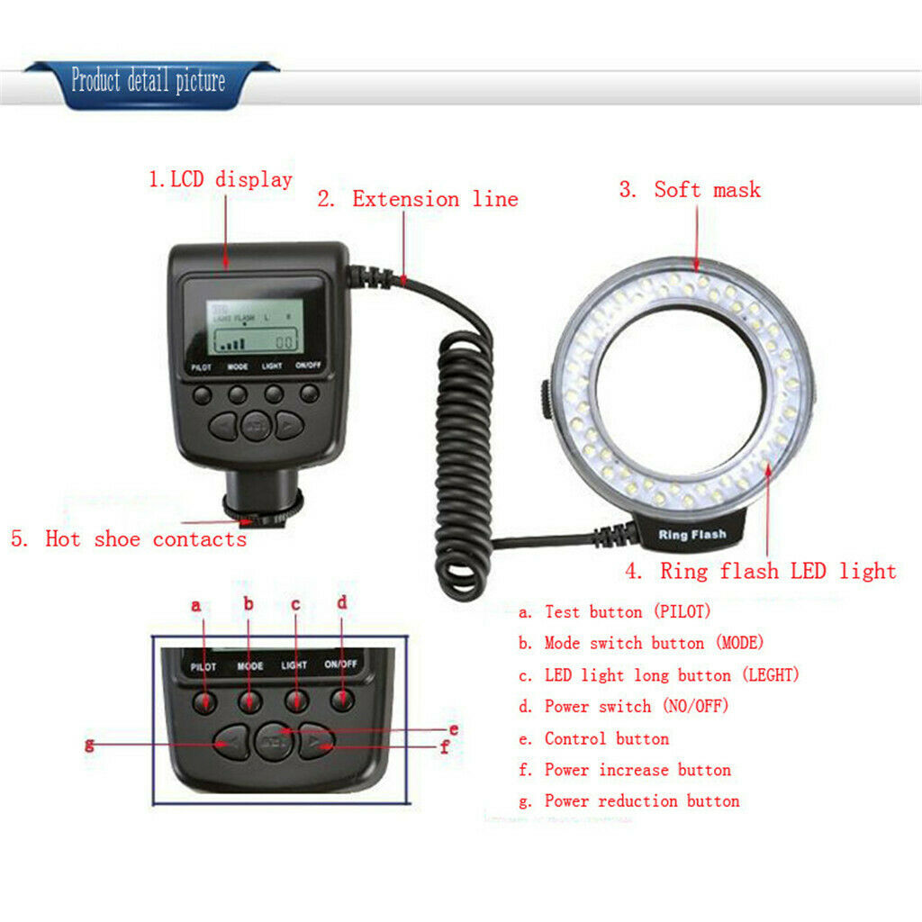 New Macro 48 LED Ring Flash Light Speedlight for Camera Universal