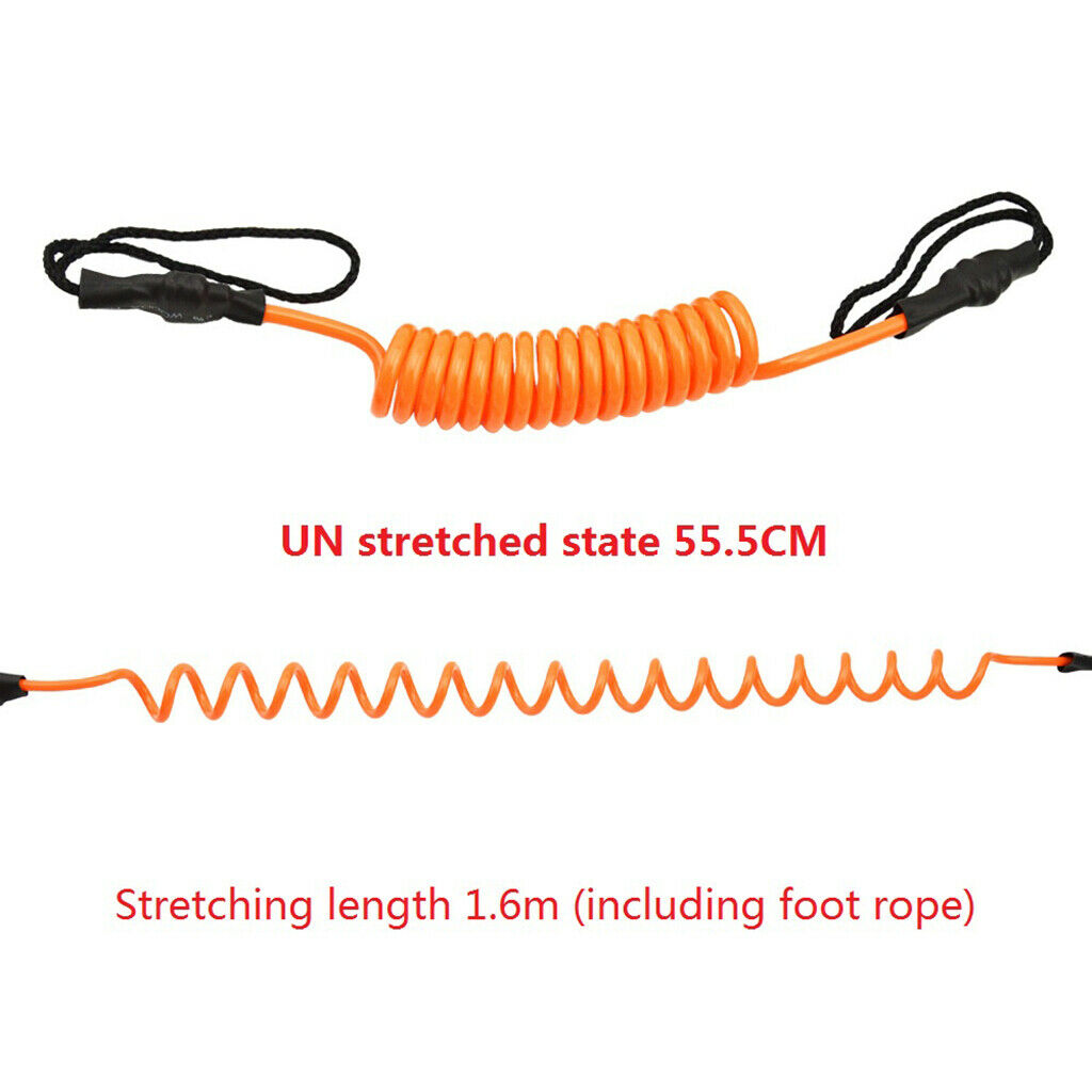 2 Pieces 5ft Surfboard Leash TPU Wrist Ankle Leash Padded Cuff Leg Rope