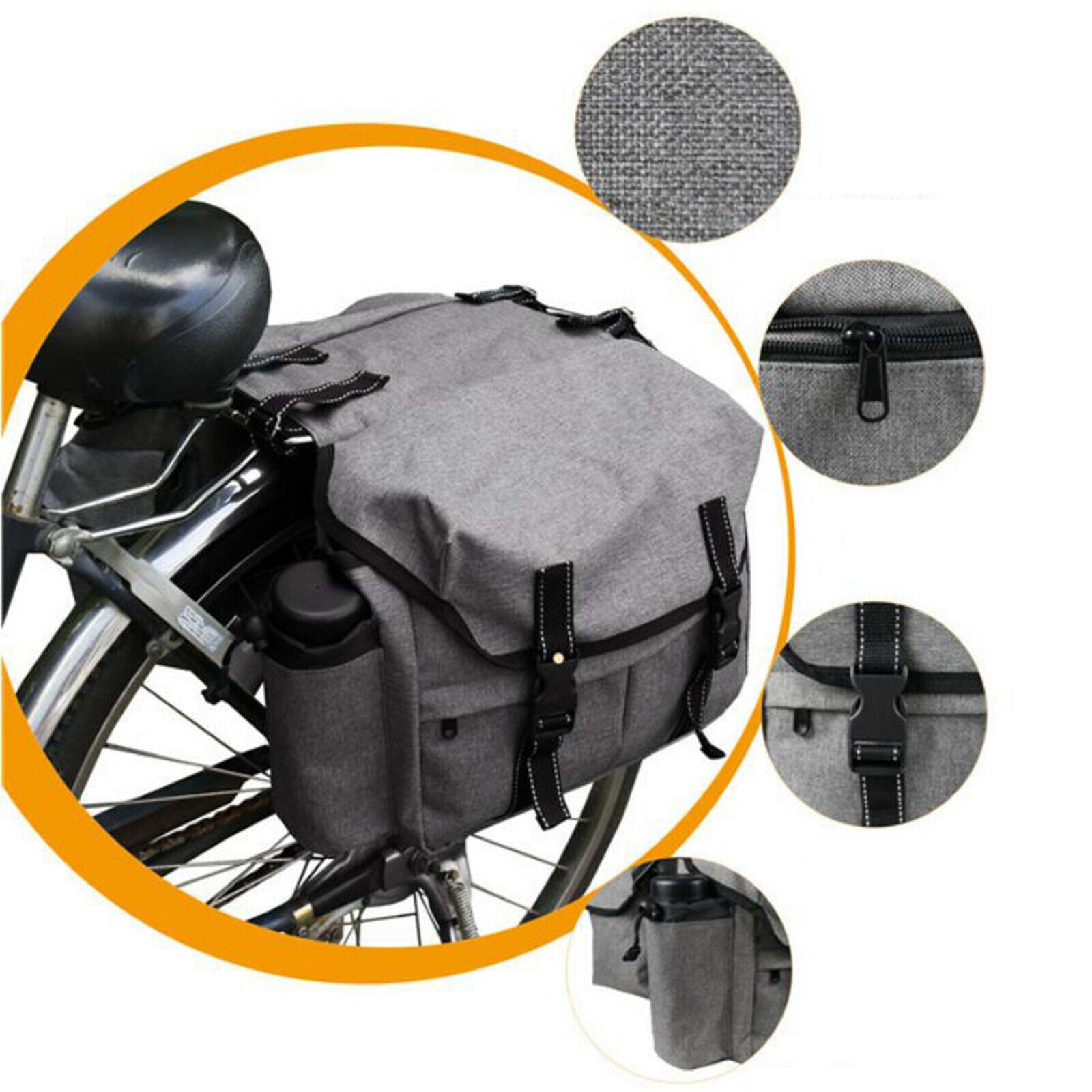 Bike Pannier Bag Rear Saddle Bag Trunk Bag Luggage Carrier Pack Cargo Bag