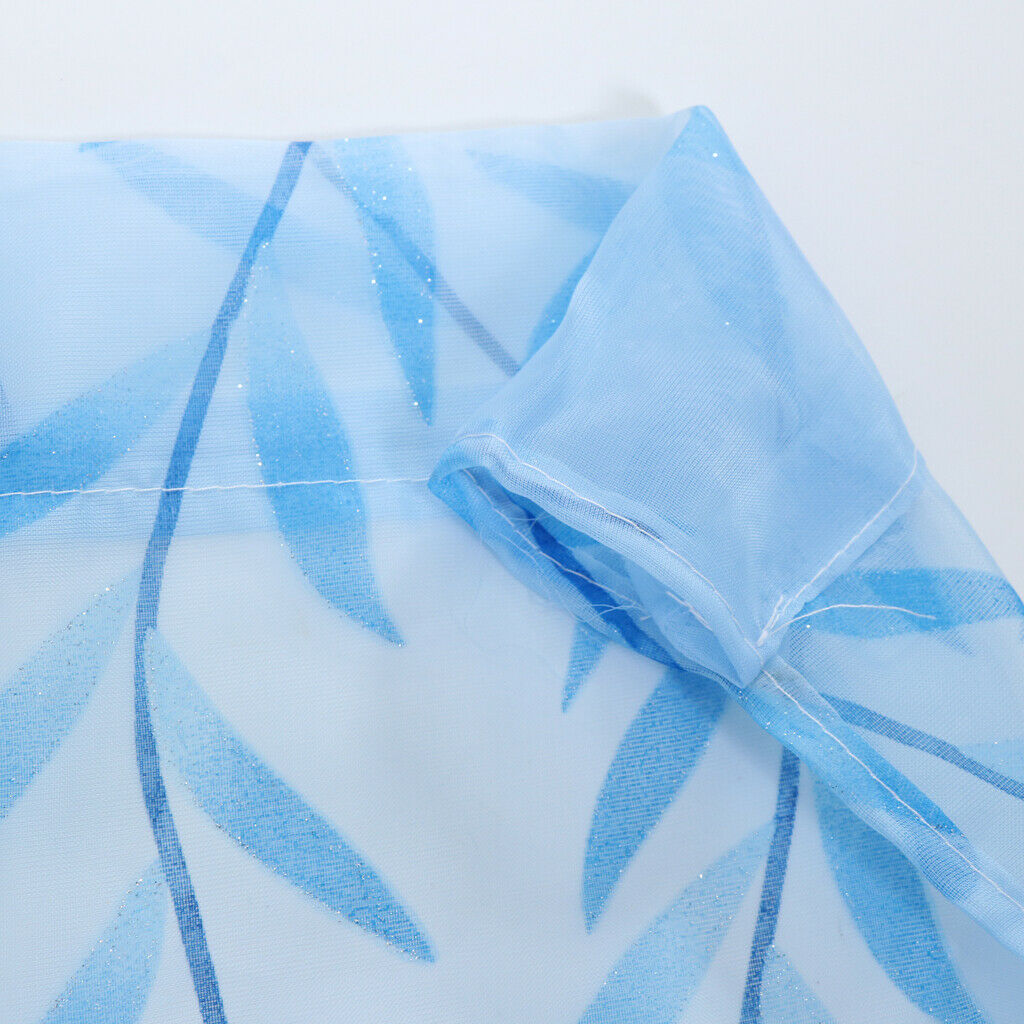 Sheer Gauze Voile Window Curtain Tulle Drape Rod Pocket 100X270cm Blue